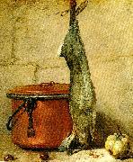 jean-simeon chardin stilleben med hare och kopparkittel oil painting on canvas